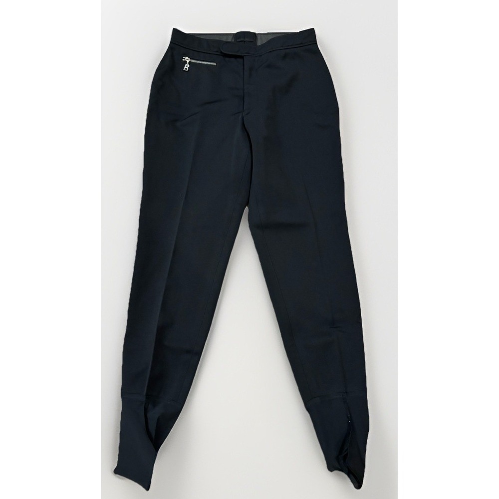 Womens Bogner Ski Pants 14L Black Wool Lined Stirrup Stretch Zip Pocket USA